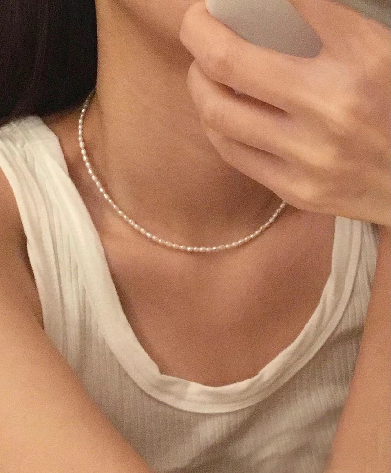 Dainty Rice Pearl Necklace