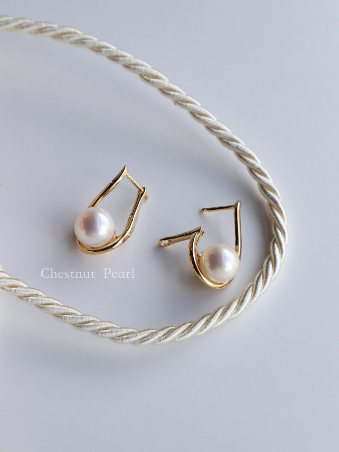 Layered Mismatched Earrings with Freshwater Pearls