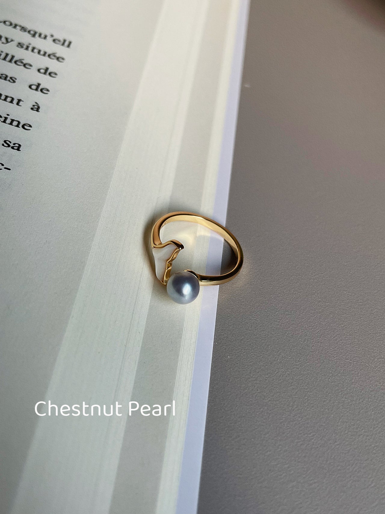 Seawater Pearl-Gilded Mermaid Tail Ring