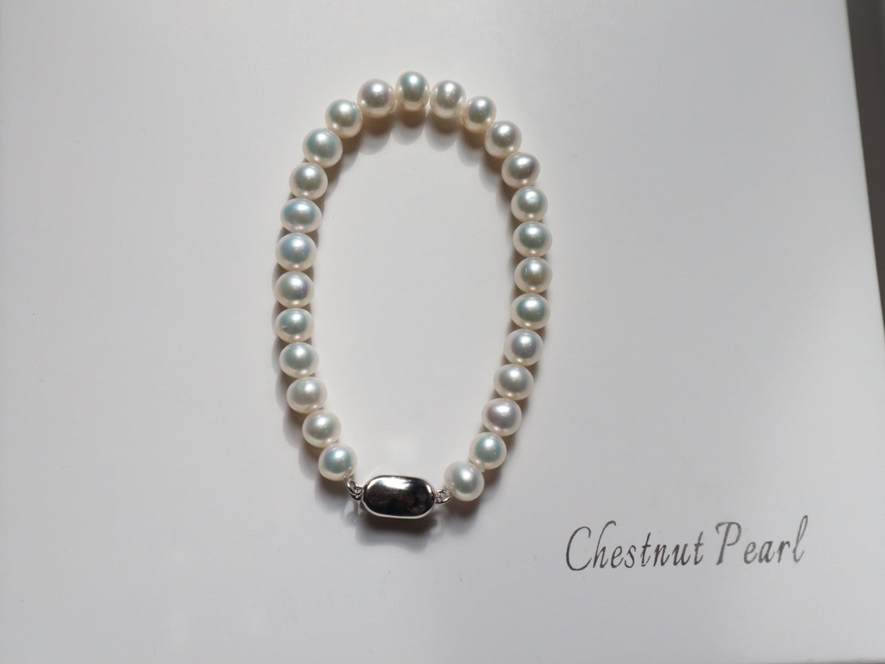 Ingot Clasp Pearl Bracelet 6-7mm