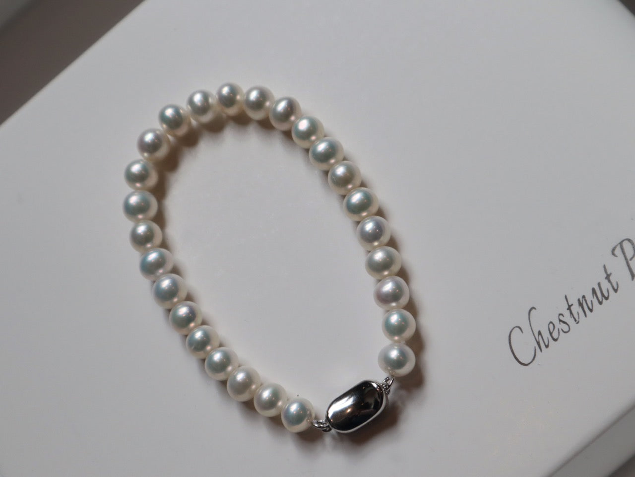 Ingot Clasp Pearl Bracelet 6-7mm