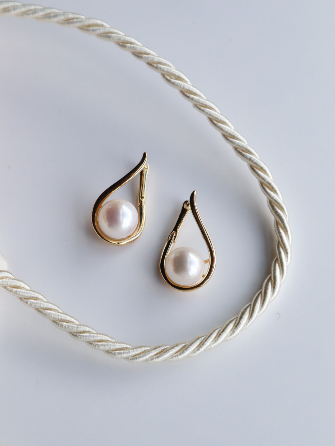 Layered Mismatched Earrings with Freshwater Pearls