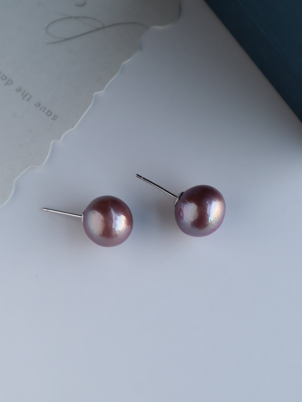 Lavender Baroque Pearl Earrings with Sterling Silver Studs