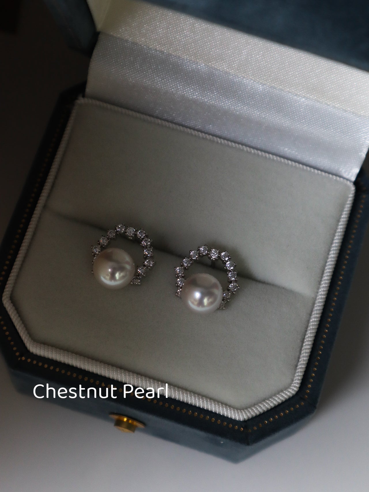 Seawater Pearl Blossom Stud Earrings