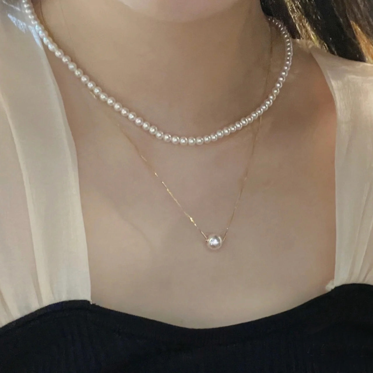 Elysium's Splendor 18K Gold Akoya Sea Pearl Necklace