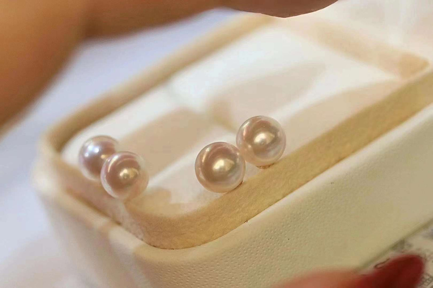 Classic 18K Seawater Pearl Stud Earrings, 8-8.5mm