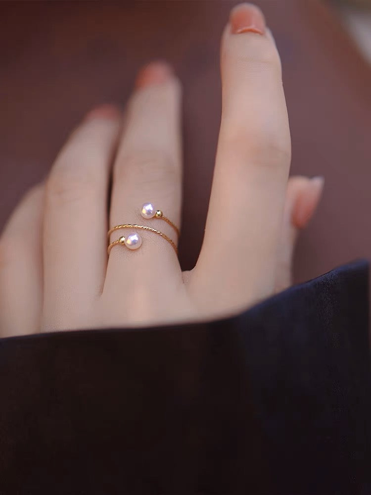 Chestnutpearl layered ring